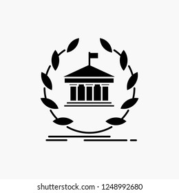 bank, banking, online, university, building, education Glyph Icon. Vector isolated illustration