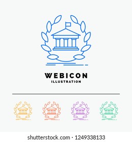 bank, banking, online, university, building, education 5 Color Line Web Icon Template isolated on white. Vector illustration