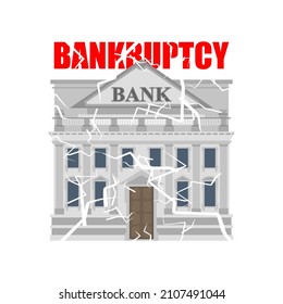 Bank bankruptcy sign. Bank collapse icon. vector illustration