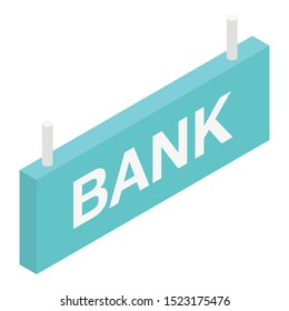 Bank banner icon. Isometric of bank banner vector icon for web design isolated on white background