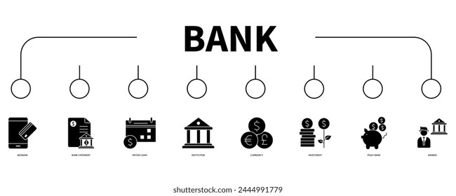 Bank banner web icon vector illustration concept