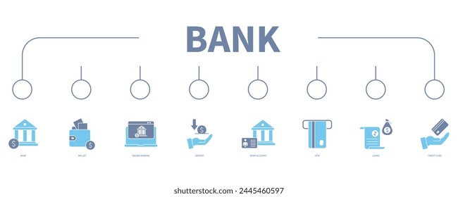 Bank banner web icon vector illustration concept