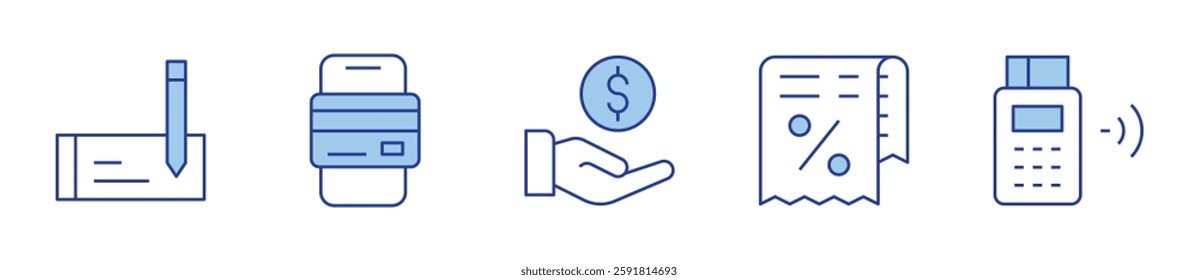 bank, bill, credit card, edc, payment. Payment Icon vector illustration. Line Duotone style. Editable stroke.