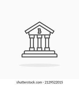 Bank bitcoin line icon. Editable stroke and pixel perfect. Can be used for digital product, presentation, print design and more.