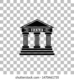 Bank. Black flat icon on a transparent background. Pictogram for your project