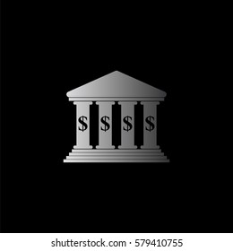 bank -  black vector icon