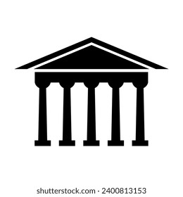 Bank black vector icon on white background