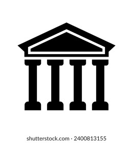 Bank black vector icon on white background