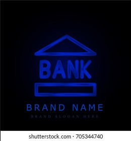 Bank blue chromium metallic logo