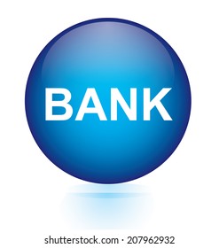 Bank blue circular button 