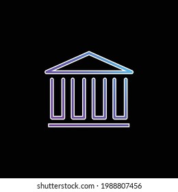 Icono de vector de gradiente azul del banco