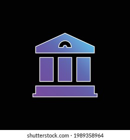 Icono de vector de gradiente azul del banco