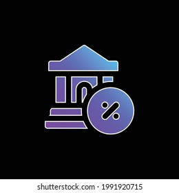 Icono de vector de gradiente azul del banco