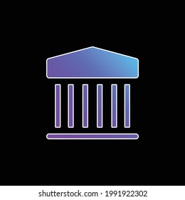 Icono de vector de gradiente azul del banco