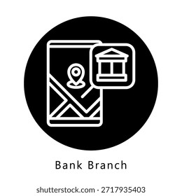 Botão Ícone Da Agência Bancária, Mini Ilustração Relacionada Ao Serviço De Pagamento. Use Para O Desenvolvimento Moderno De Conceitos, Ui, Ux Web E Aplicativos.