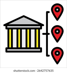 Elemento de icono de sucursal bancaria para diseño