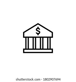 Bank Build Icon  in black line style icon, style isolated on white background