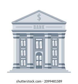 Bank Building Architecture Cartoon Vector Illustration Stock Vector ...