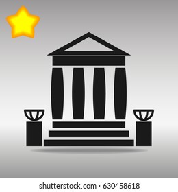 bank building black Icon button logo symbol concept high quality on the gray background