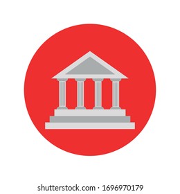 bank building block and flat style vector illustration design