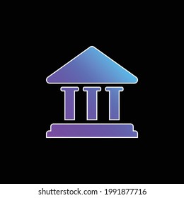 Bank Building blue gradient vector icon
