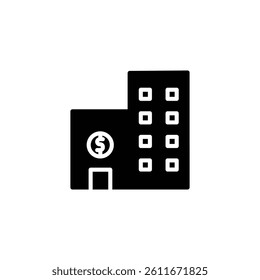 bank building business icon solid style