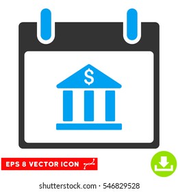 Bank Building Calendar Day icon. Vector EPS illustration style is flat iconic bicolor symbol, blue and gray colors.