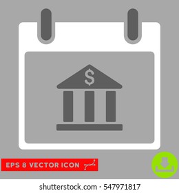 Bank Building Calendar Day icon. Vector EPS illustration style is flat iconic bicolor symbol, dark gray and white colors.