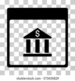 Bank Building Calendar Page icon. Vector illustration style is flat iconic symbol, black color, transparent background. Designed for web and software interfaces.