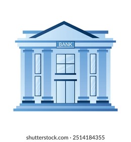 Bank building, credit organization, isolated on white background, trendy style vector illustration