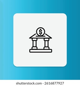 A bank building with a currency sign, symbolizing financial institutions.