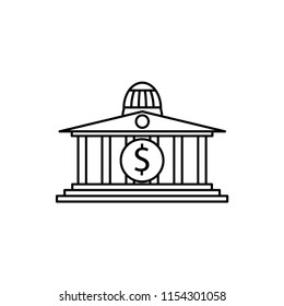 Bank building dollar icon template 