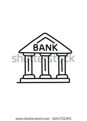 Bank building in doodle style