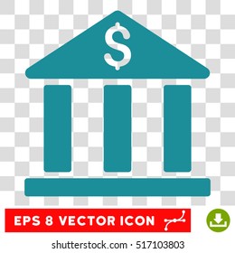 Bank Building EPS vector pictograph. Illustration style is flat iconic soft blue symbol.
