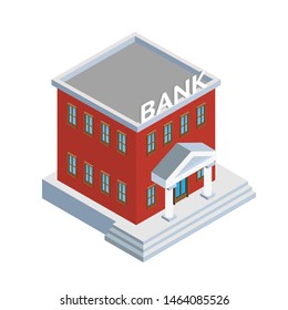 Bank Building Exterior Isometric Illustration Money Stock Vector Royalty Free