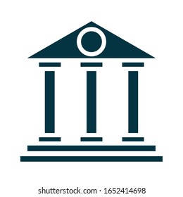bank building facade silhouette style vector illustration design