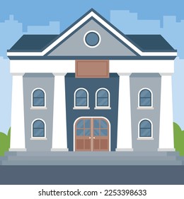 Fachada de construcción de bancos - vector clipart