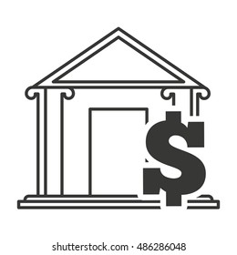 bank building with finance icon vector illustration design