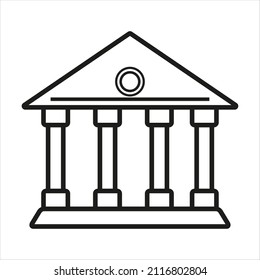 Bank, building, finance, money icon vector image. Suitable for use on mobile apps, web apps, and print media