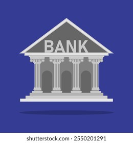 Bank building, Bank, Financial services, Business and financial concept background. Business  vector icon set. Cash money, safe bank
