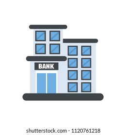 Bank building flat design