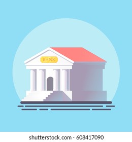 Bank building in flat design.