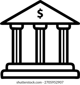 vetor de ícone plano de construção de banco