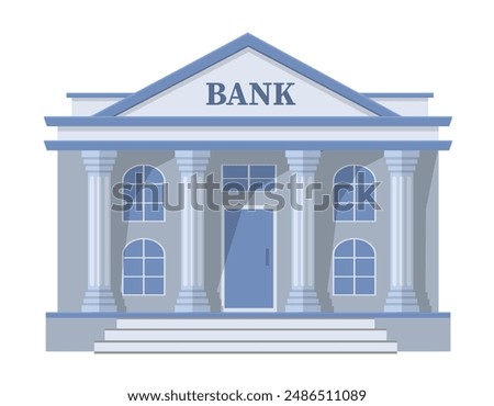 Bank building front view illustration design