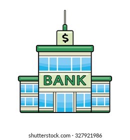 Bank building icon.