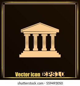 Bank building icon