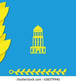 Bank building icon.