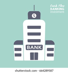 Bank building icon.
