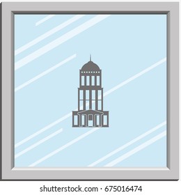 Bank building icon.