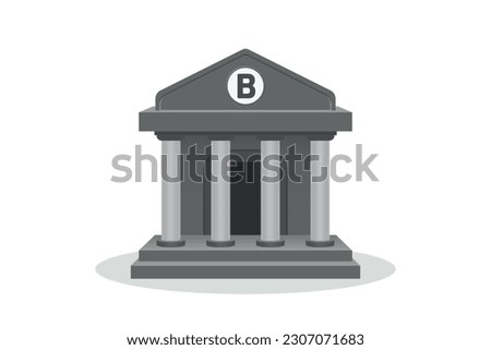 Bank building icon. 3D style bank vector illustration symbol.